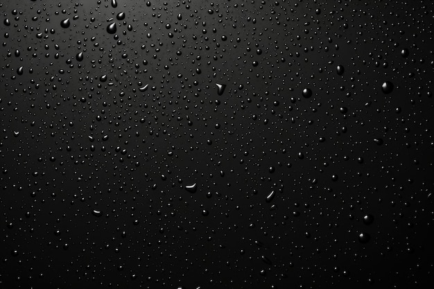 Des gouttes de pluie sur une surface lisse et sombre