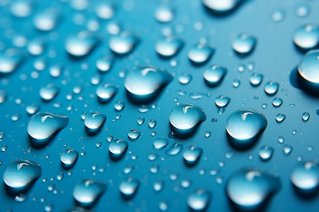 Photo les gouttes de pluie symphoniques bleues composent une mélodie élégante sur la toile de fond