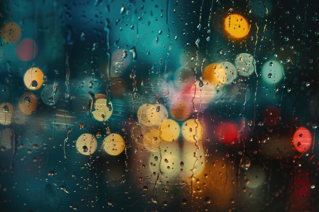 Gouttes de pluie sur verre de différentes tailles partie de la série