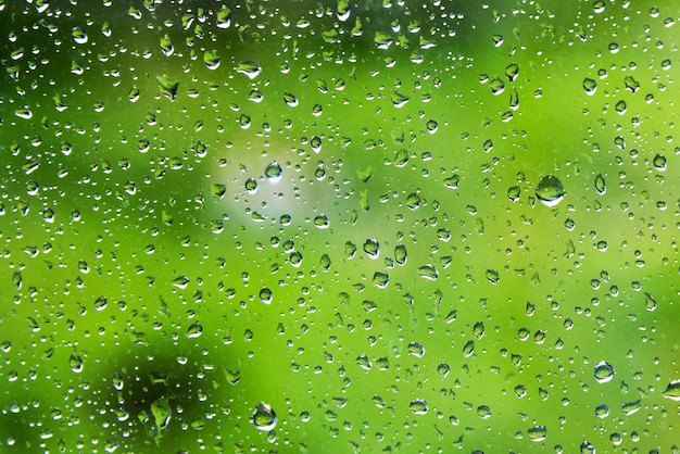 Gouttes de pluie sur un verre