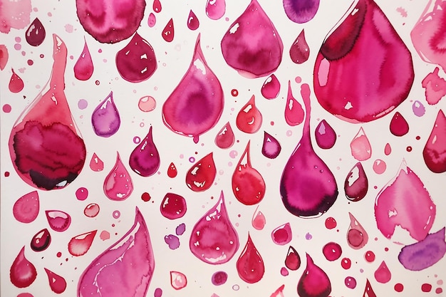 Des gouttes de texture d'aquarelle magenta