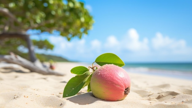 La goyave rose sur la plage de sable