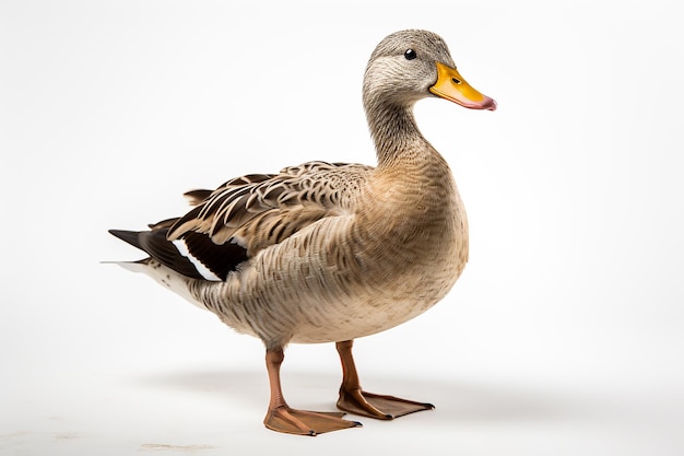 Le gracieux canard d'isolement sur fond blanc