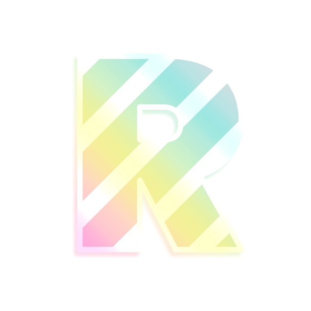 Gradient de l'arc-en-ciel de la lettre Png
