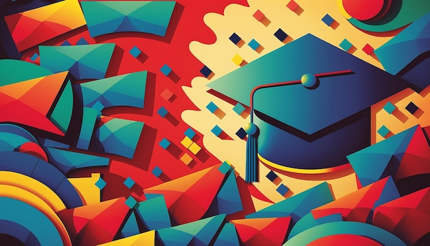 Gradient Graduation Background avec Caps Generative AI