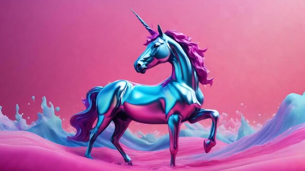 Gradient liquide unicorne 10 7 fond rose bleu illustration texture du papier peint