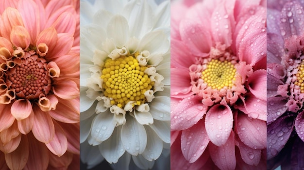 des gradients de couleur dans un jardin de fleurs en fleurs