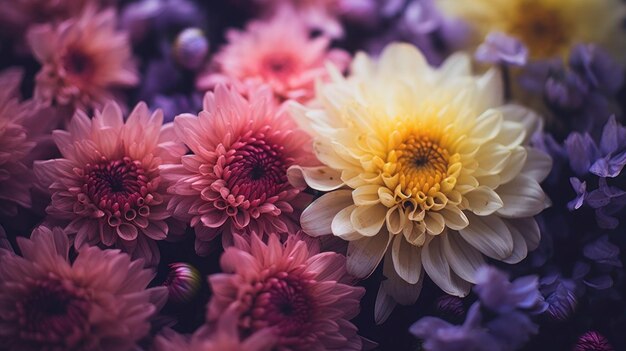 des gradients de couleur dans un jardin de fleurs en fleurs