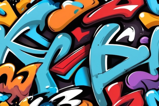 Photo graffiti coloré illustration vectorielle de texture sans couture