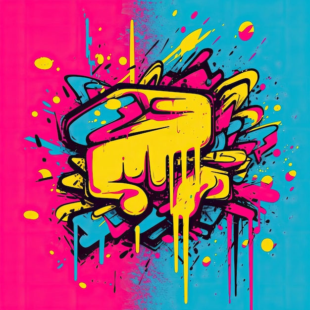 graffiti splash vecteur acide illustration motif fond lignes formes art mural