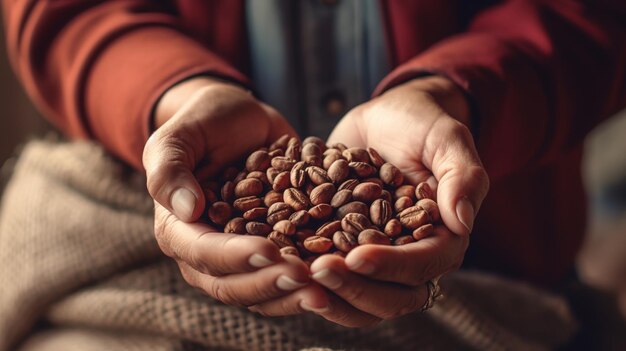 grains de café cueillis à la main