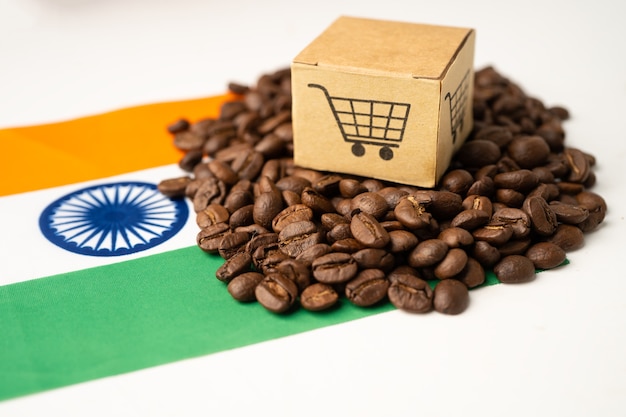 grains de café sur le drapeau indien