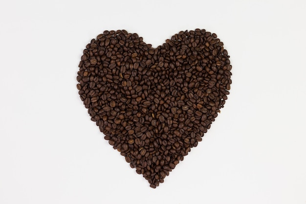 Grains de café en forme de coeur