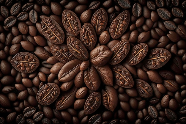 Grains de café modèle