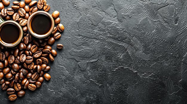 Grains de café richesse parfumée rituel de brassage du matin anticipation essence de la vitalité et éveillé