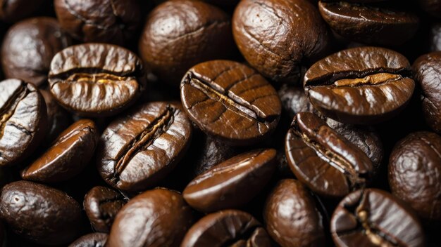 Photo des grains de café torréfiés aromatiques en gros plan