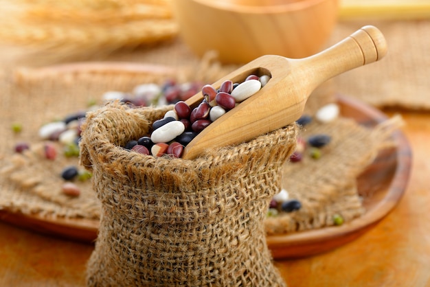 Grains mélangent les haricots