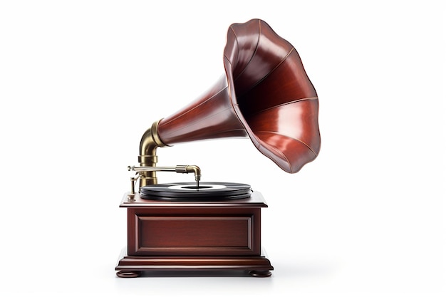 Gramophone inspiré du vintage avec un haut-parleur à corne