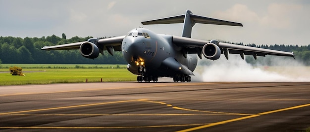 un grand avion aérien sur une piste