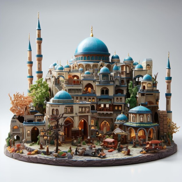 Grand Bazar d'Istanbul, Turquie avec un artisanat 3D et un arrière-plan isolé