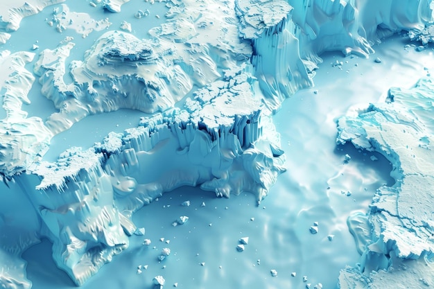 Photo un grand bloc de glace est assis sur une surface bleue