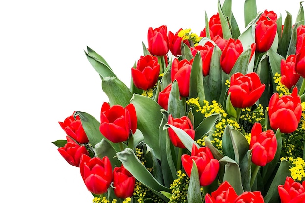 Grand bouquet de tulipes rouges