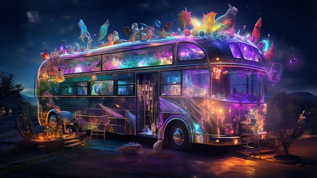 Grand bus de fête