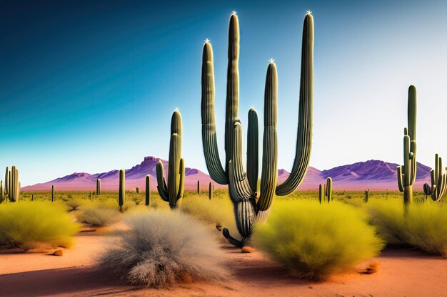 Un grand cactus saguaro