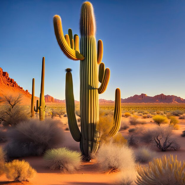 Un grand cactus saguaro