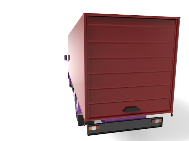 Grand camion noir avec un modèle de semi-remorque pour placer des graphiques rendu 3d