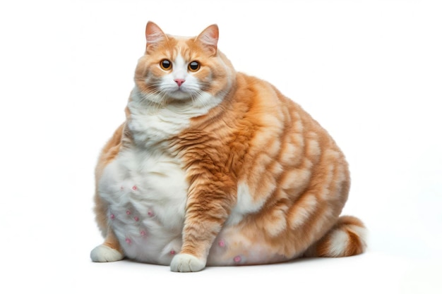 Photo un grand chat enceinte isolé sur un fond blanc