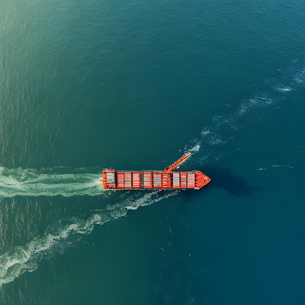 un grand conteneur flotte dans l'eau.