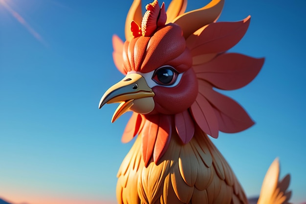 Grand coq qui chante magnifique plume crête de coq fond d'écran vie rurale volaille animal fond
