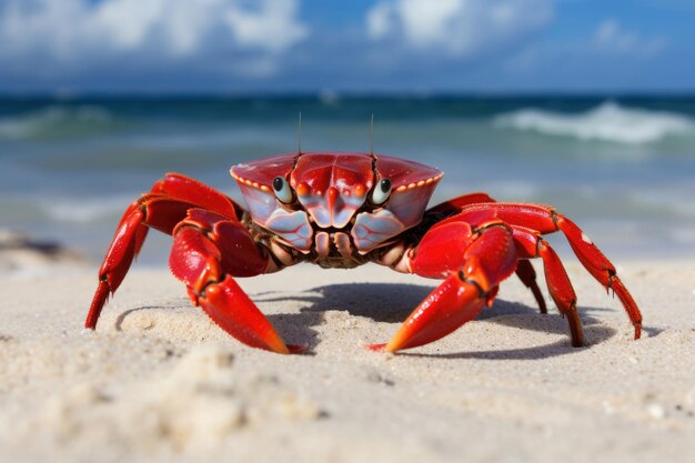 Un grand crabe rouge sur la côte