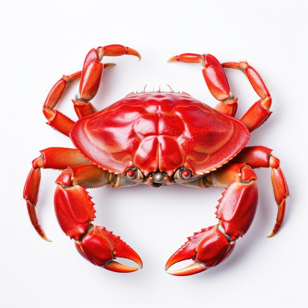 Un grand crabe rouge sur un fond blanc