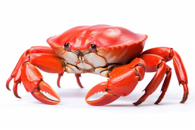 Un grand crabe rouge sur un fond blanc