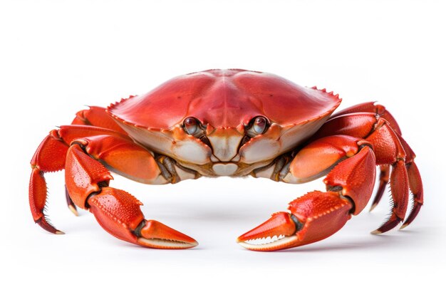 Un grand crabe rouge sur un fond blanc