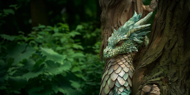 grand dragon vert dans la forêt symbole 2024