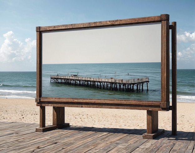 Photo un grand écran sur la plage