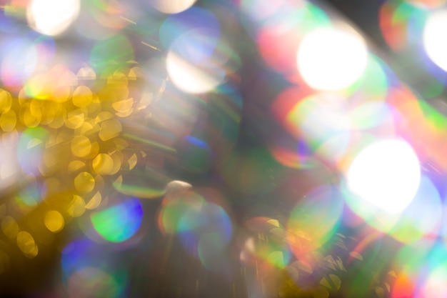 Grand effet bokeh arc-en-ciel multicolore