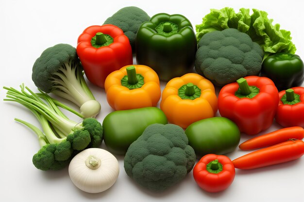 grand ensemble de légumes isolés sur un fond blanc