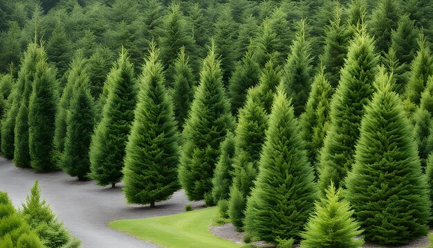 Photo un grand groupe d'arbres qui sont abattus