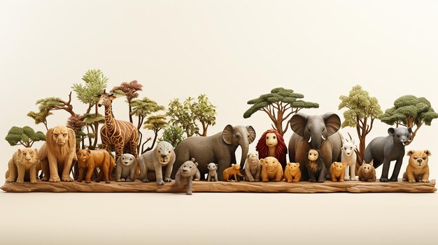 Grand groupe de faune africaine safari animaux sauvages génératifs ai