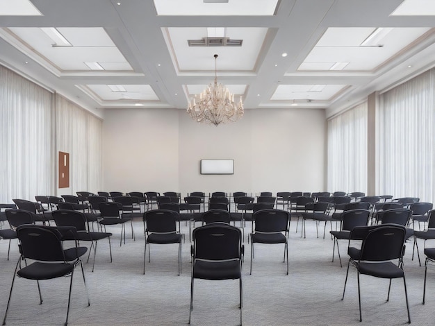 Grand hall avec de nombreuses chaises salle de conférence ai généré