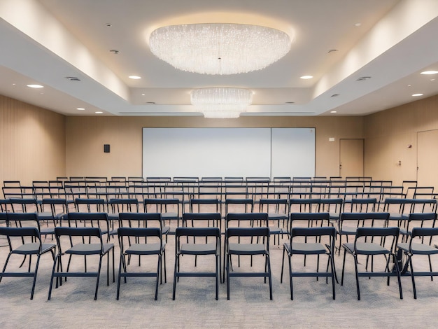 Grand hall avec de nombreuses chaises salle de conférence ai généré