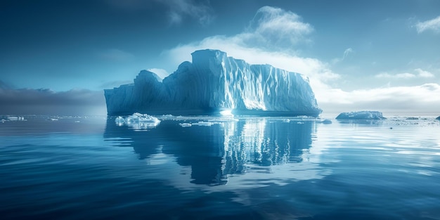 Photo un grand iceberg flottant dans l'océan