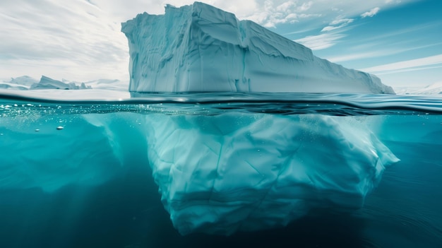 Un grand iceberg flottant dans le