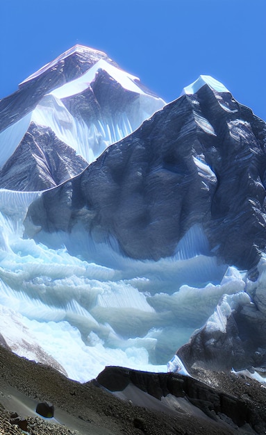 Un grand iceberg avec un grand pic au milieu.