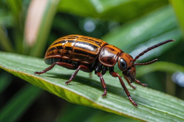 Photo un grand insecte coléoptère et un millipède