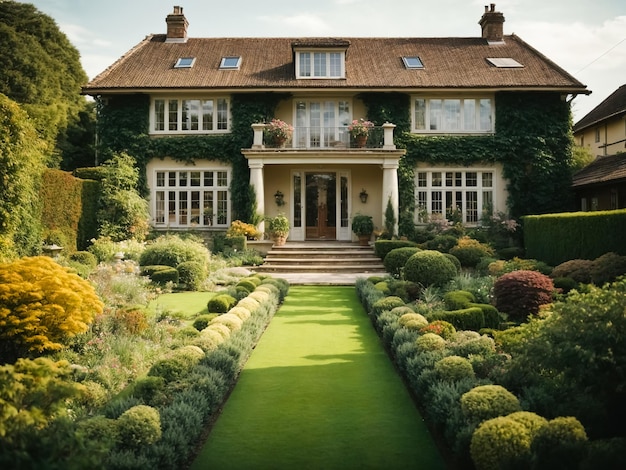 Grand jardin d'une maison